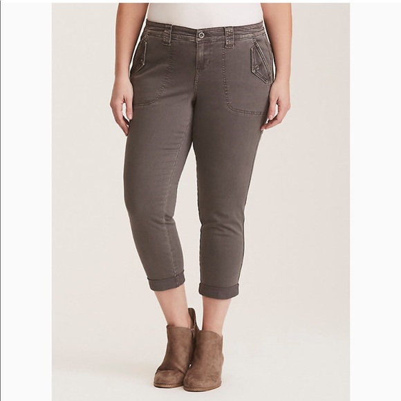 torrid Pants - Torrid twill military grey cargo pants skinny 20